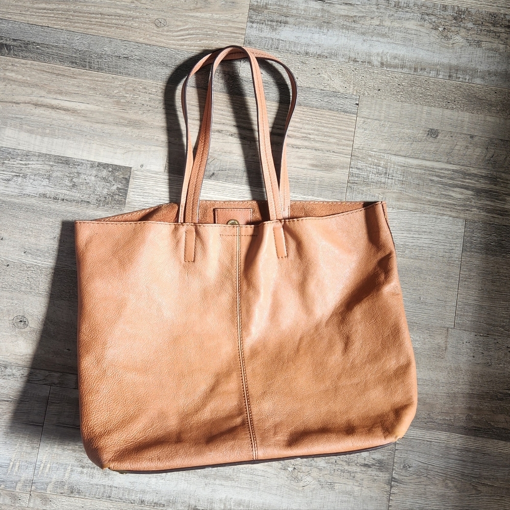 Banana Republic Square Slouchy Leather Tote Bag